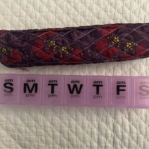 Floral Quilted Women's Pill Cover for Pill Box AM and PM